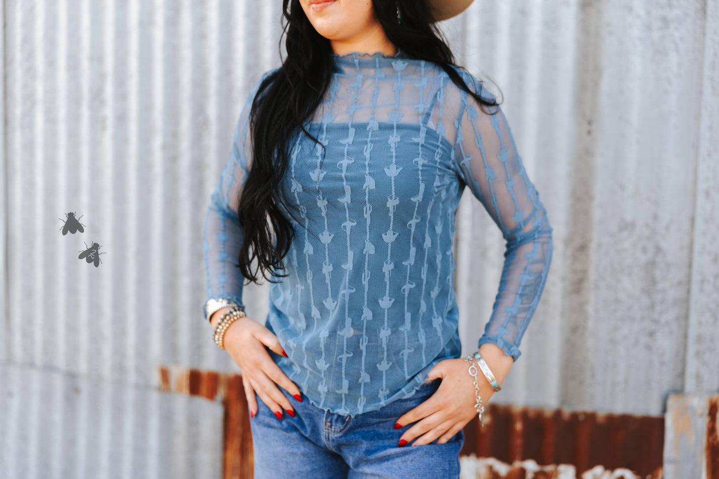 LARIAT LACE L/S *DENIM