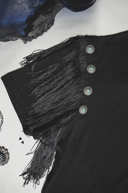 GET FRINGEY WITH IT TEE *MIDNIGHT