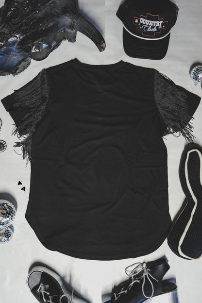 GET FRINGEY WITH IT TEE *MIDNIGHT