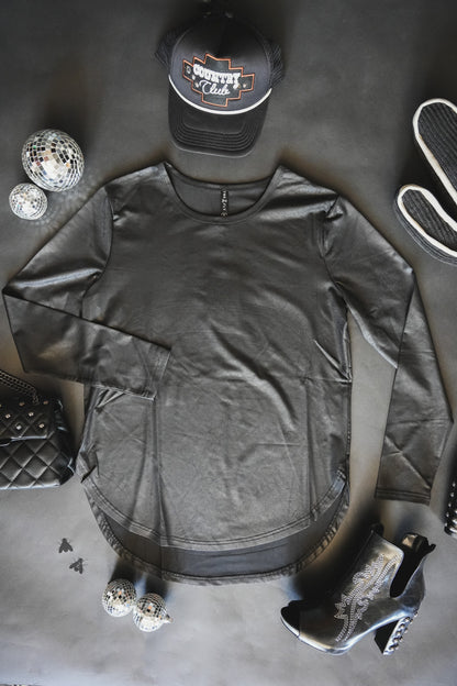 [RESTOCK*] SWANKY LEATHER L/S *MIDNIGHT