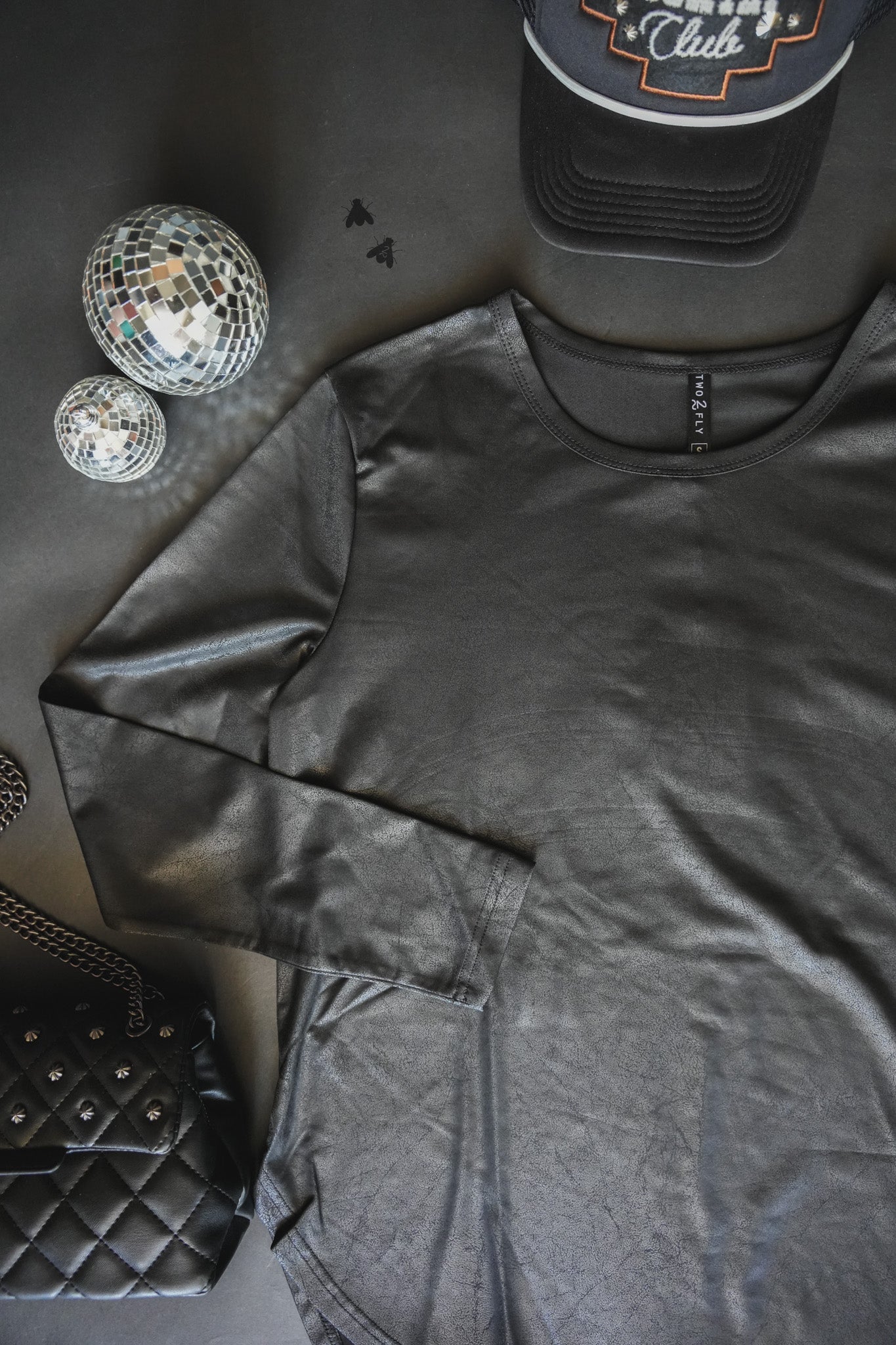 [RESTOCK*] SWANKY LEATHER L/S *MIDNIGHT